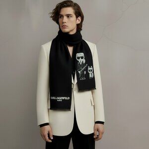 Authentic Karl Lagerfeld Paris Reversible Scarf NWT (Unisex)